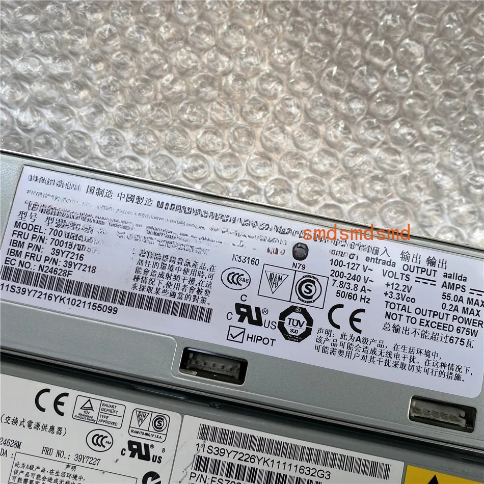 

For IBM X3650 M2 M3 server power supply 39Y7216 39Y7218 12V55A 675W