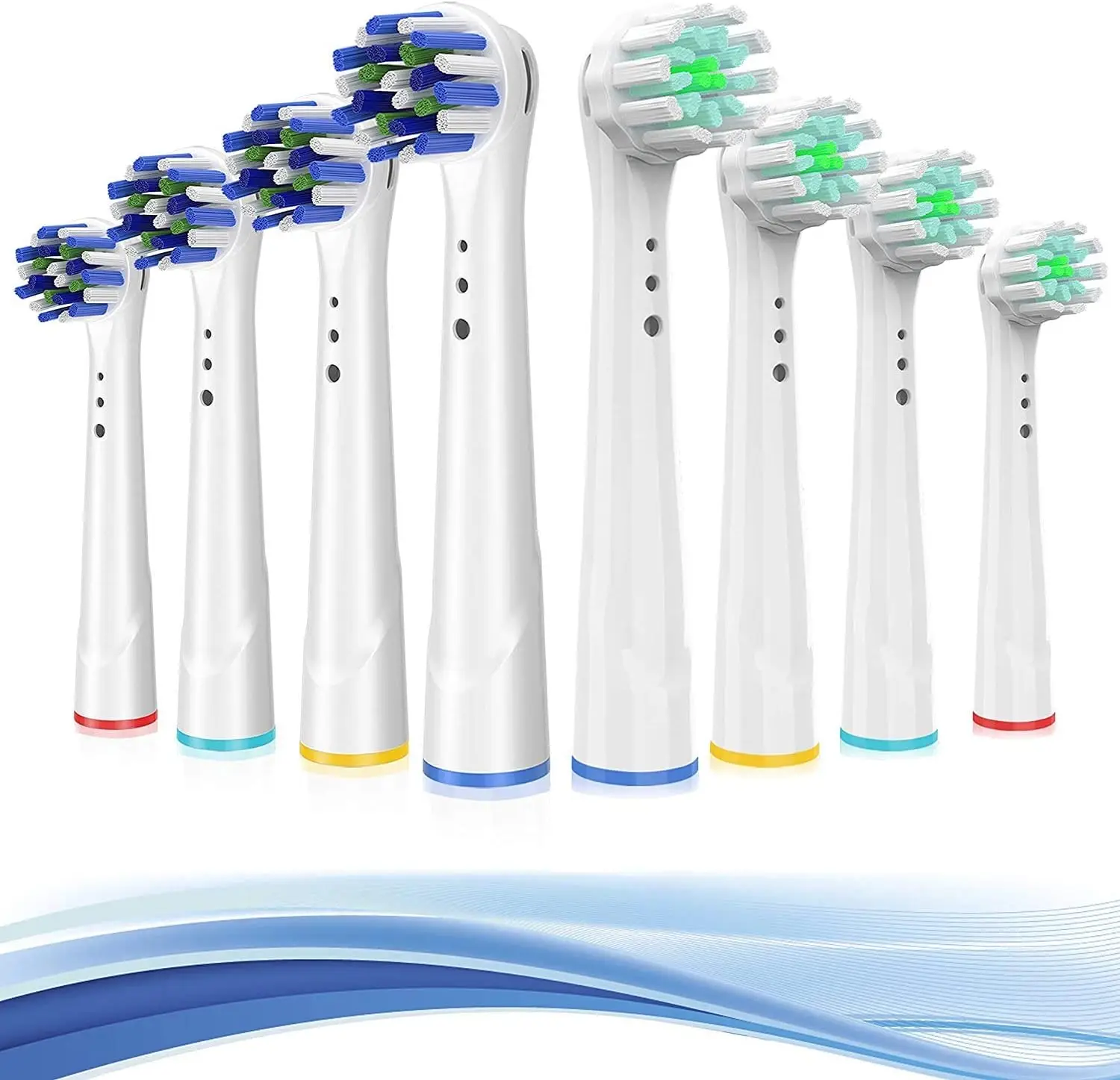 Cabezales para Oral B Braun, paquete de 8 cabezales de cepillo de dientes eléctrico profesional, recambio de cabezales de cepillo de limpieza de precisión Compatible con Oral-B