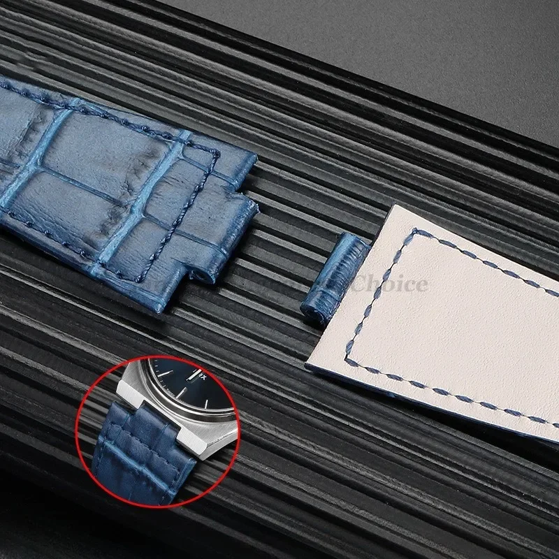 Bracelet de montre en cuir véritable 12mm pour Tissot PRX série T137.407/410 Super Player Bracelet de remplacement Bracelet de Sport pour hommes ceinture