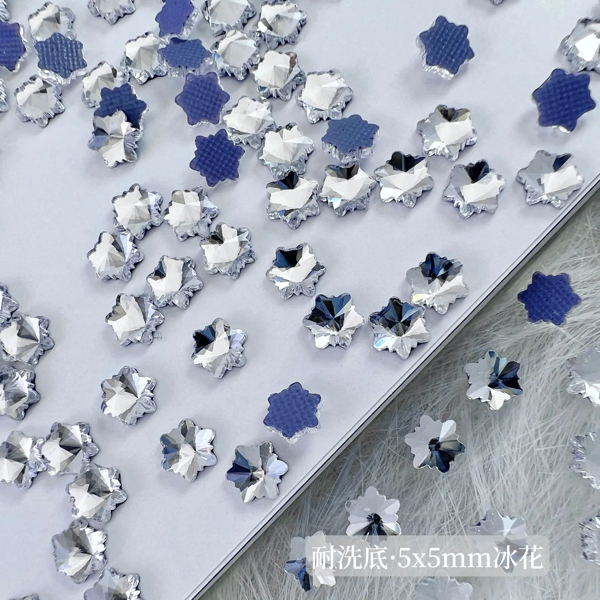 

TC Wholesale 1000pcs Crystal White Special-shaped Hot Fix Rhinestone For Clothing, High Quality Washable Mesh Washable Bottom