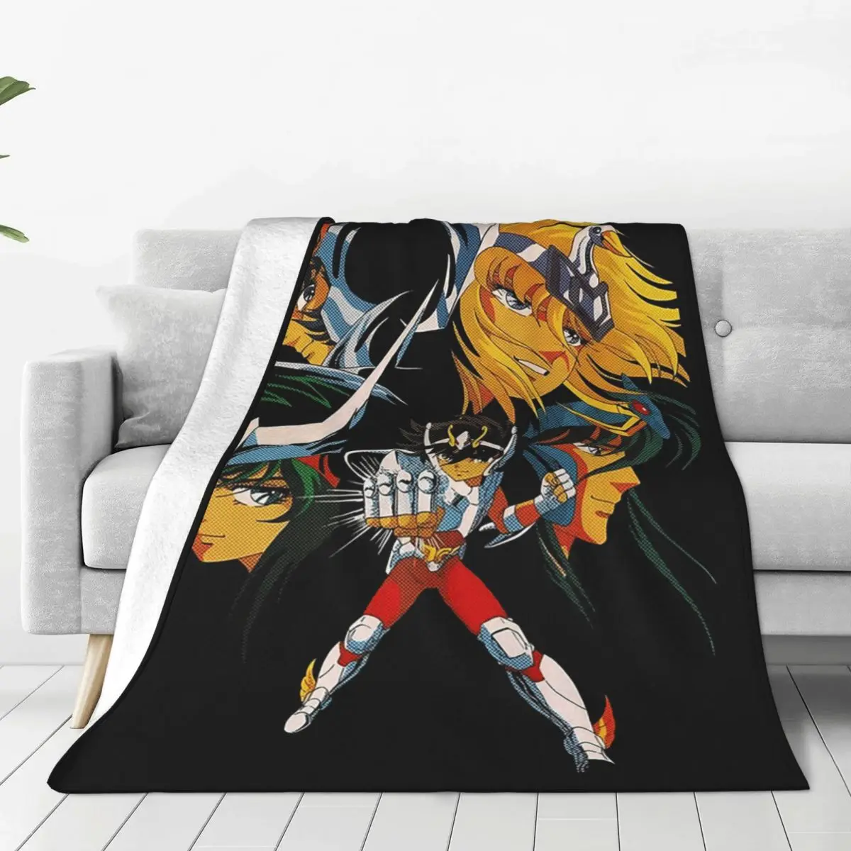 Knights Of The Zodiac Saint Seiya Anime Blanket Soft Warm Flannel Throw  Bedspread for Bed Living room Picnic Travel Home Couch