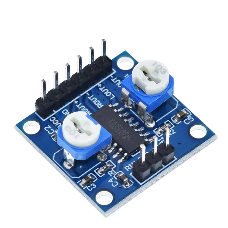 1/2~100/200Pcs PAM8406 Digital Amplifier Board Stereo Noiseless Amplifier 5W*2 With Volume Potentiometer