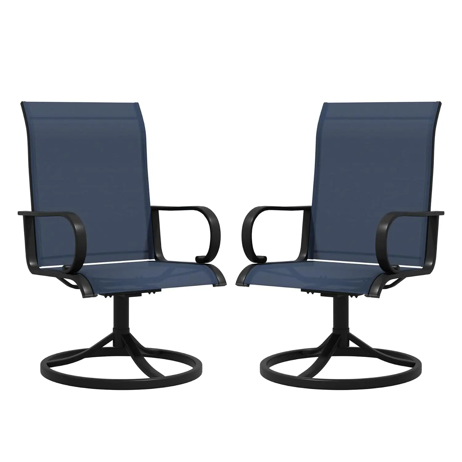 Outdoor Swivel Rocker Chairs 2PCS, 360° Rotating Dining Chair with Ergonomic High-Back & 15° Rocking, All-Weather, Customized
