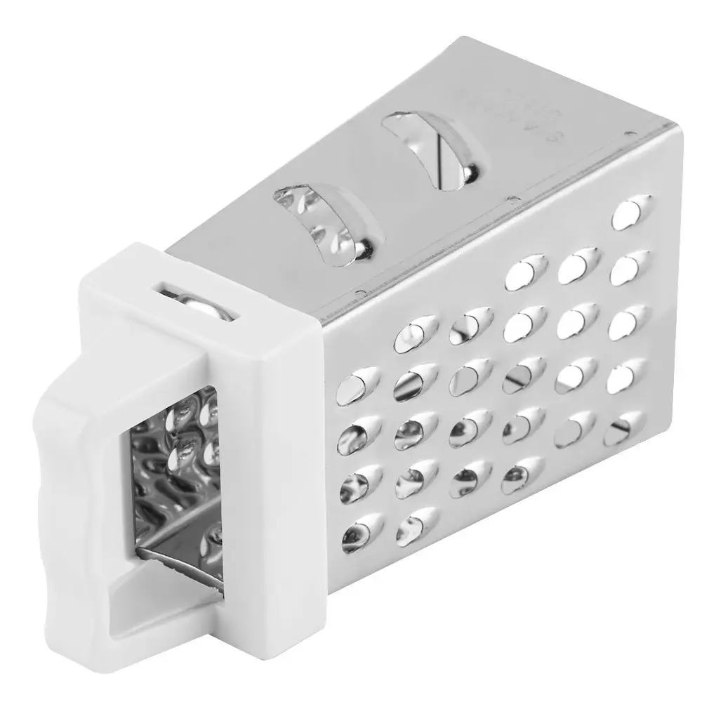 Mini 4 Sided Stainless Steel Manual Vegetable Cheese Grater With Container Box Tray Multipurpose Kitchen Tools