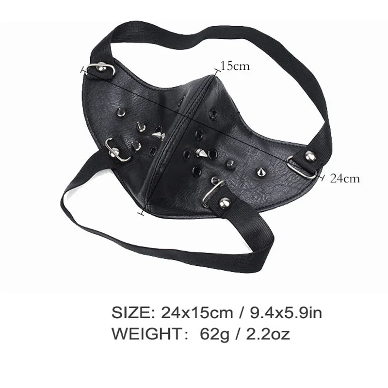 Red Blood Print Rivet Spike Biker Motorcycle Face Mask Men Women Unisex Rock Punk Sunscreen Windproof Dustproof Leather Headband