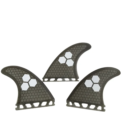 Imagen 2 del producto S/M/L/UK2.1 Tri Fins tabla de Surf aletas estabilizador de propulsor de una sola pestaña UPSURF FUTURE aletas Surf gris 3 juego de aletas quilhas de surf
