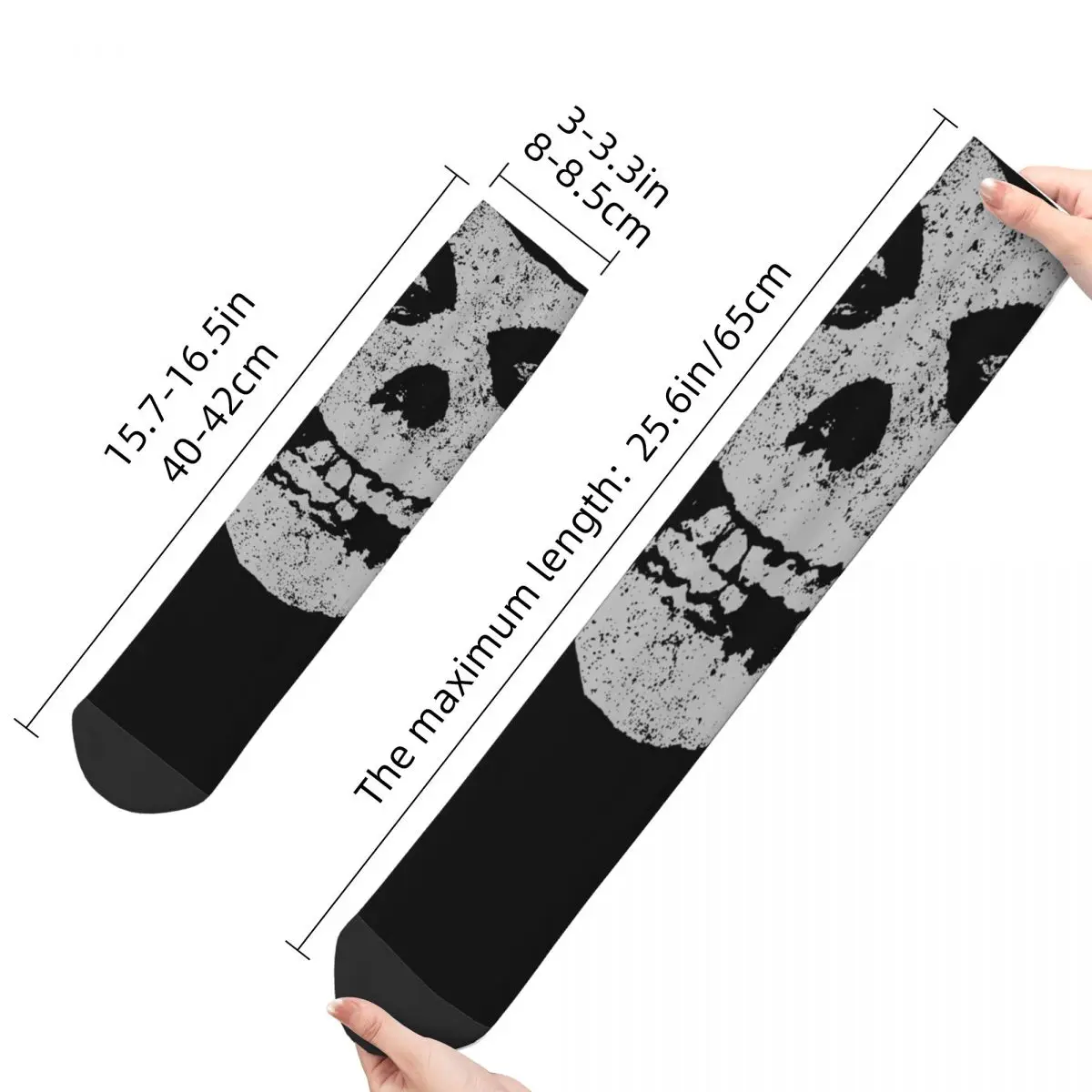 Happy Funny Mannen Vrouwen Sokken Misfits Punk Rock Accessoires Comfortabele Vintage Skelet Skateboard Sokken Het Hele Seizoen