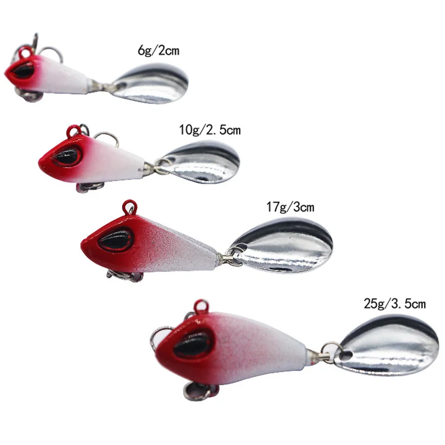 Metal Vib Fishing Micro Spinnerbait Bass Trout Spinner Vibe Sinking Spinner Bait Tail Blade Spin 6g 10g 17g 25g Sea Lure
