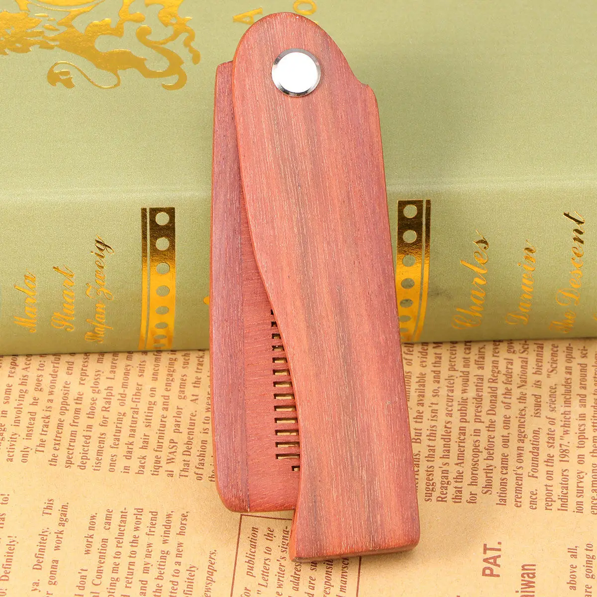 1Pcs Beard Comb Wooden Anti-Static Hair Comb Natural Smooth Teeth Portable Massage Scalp Blood Circulation Relief Headache