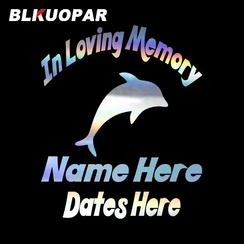 BLKUOPAR In Loving Memory Name Here Dates Here Car Sticker Sunscreen Fashionable Decals Funny Sunscreen Creative Car Styling