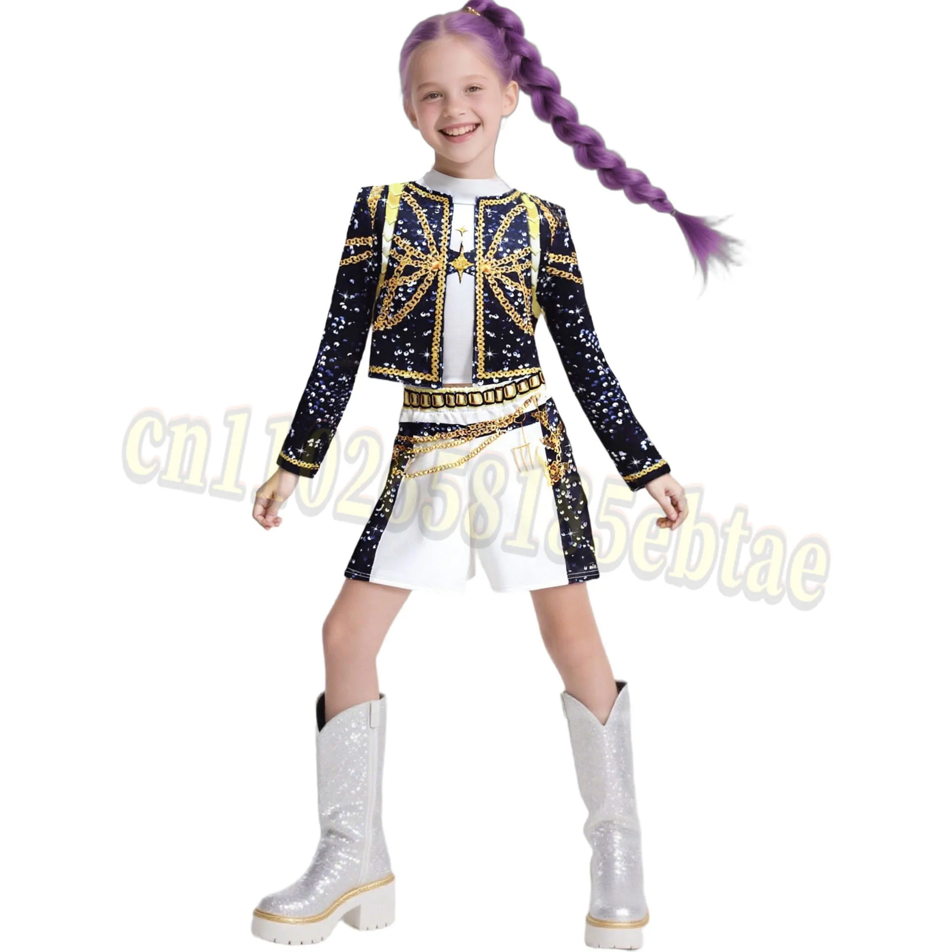 الفتيات ثلاثية الأبعاد الطباعة الرقمية رومي زوي ميرا تأثيري القمم تنورة مجموعة زي Kpop شيطان الصيادين موحدة هالوين حفلة لعب الأدوار الاطفال