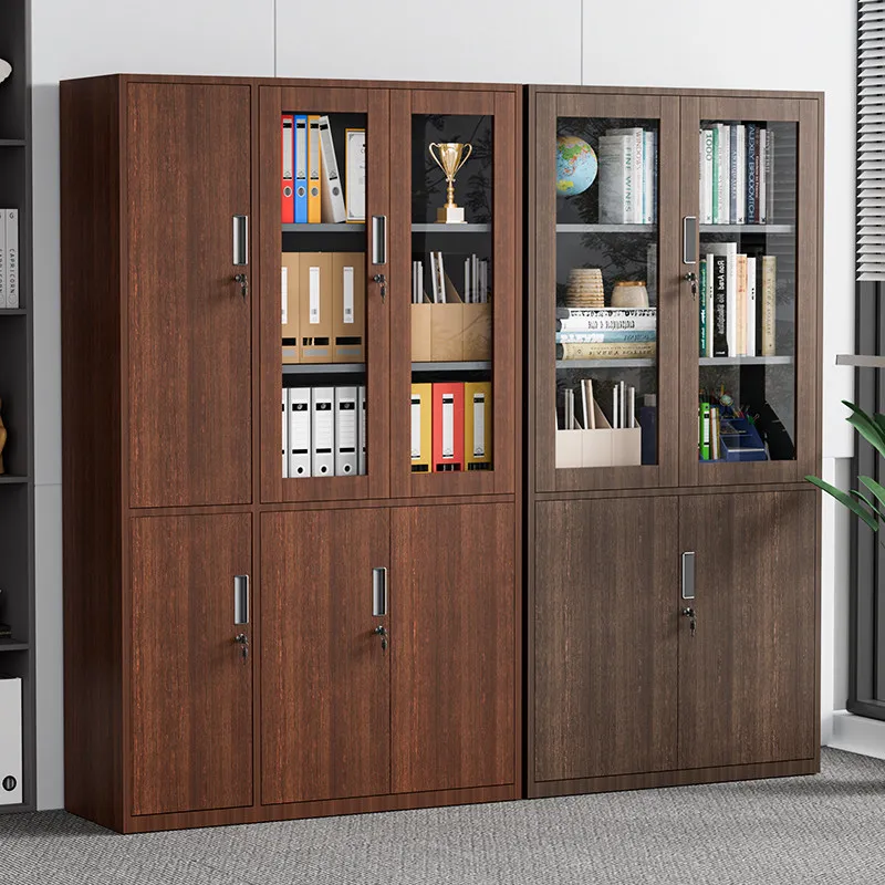 &Office Use Bookcase Document Steel Filing Cabinet with Wood