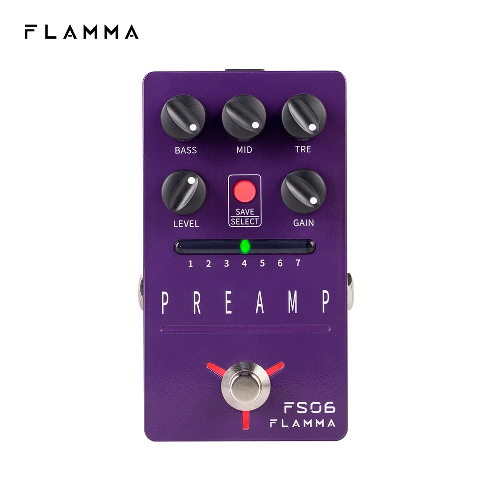 

FLAMMA FS06 Guitar Preamp Pedal Digital Guitar Effects Preamp Pedal with 7 Preamp Models Built-in Cabinet Simulation