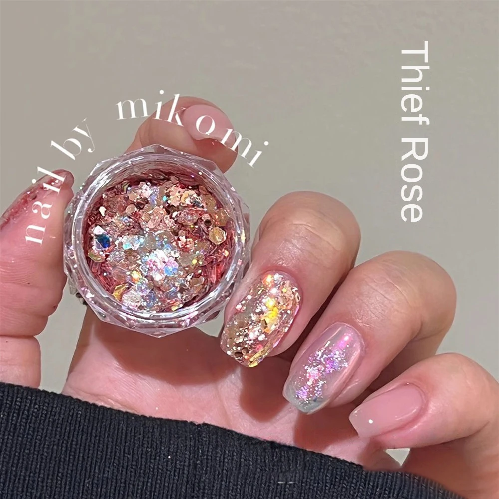 Glitzer Pailletten Nägel Zubehör Sechseck klobige Flocken holo graphische Pulver Weihnachten Nagellack Pailletten Maniküre