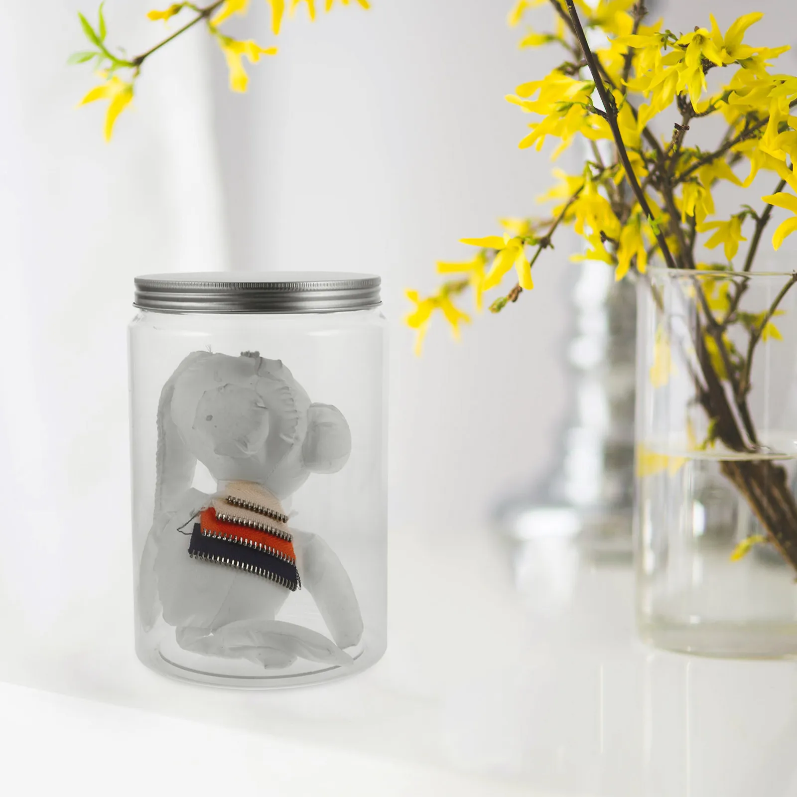Clear Dustproof Storage Jar – 20cm Transparent Display Box for Cotton, Collectibles & Kids Room Organization - view 5