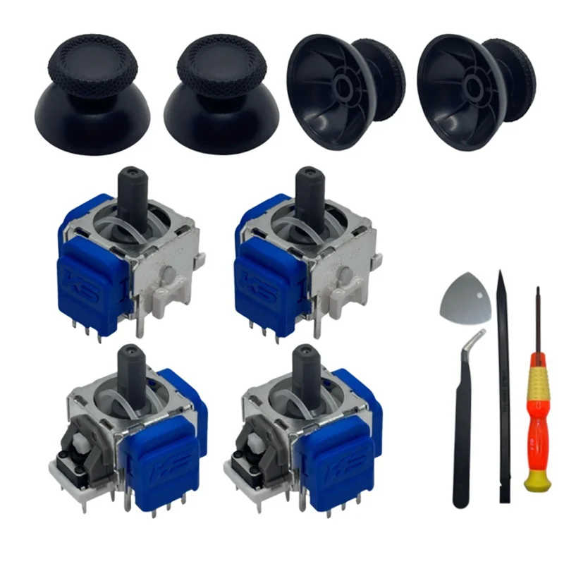 عصا التحكم الكهرومغناطيسية TMR + غطاء عصا التحكم لوحدة تحكم ألعاب PS5 عصا التحكم المقاومة المغناطيسية لنفق تناظري