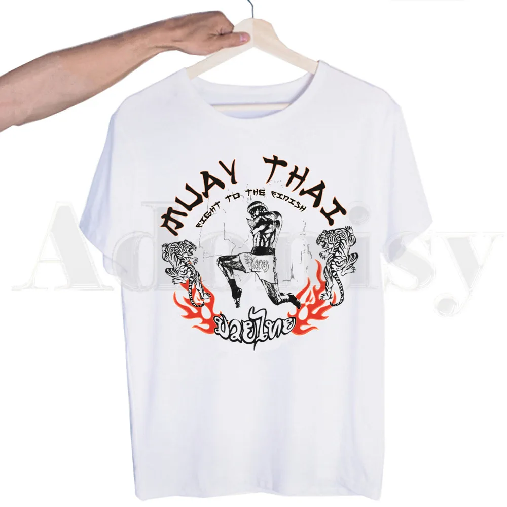 Muay Thai Kick Thailand Martial Tshirts Men Fashion Summer T-shirts Tshirt Top Tees Streetwear Harajuku Funny