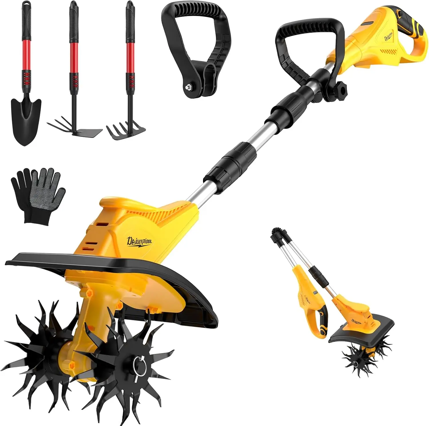

Cordless Electric Garden Tiller Cultivator Compatible with Dewalt 20V Battery(Tool Only)，7.8-inch Micro Tiller Features 23 Steel