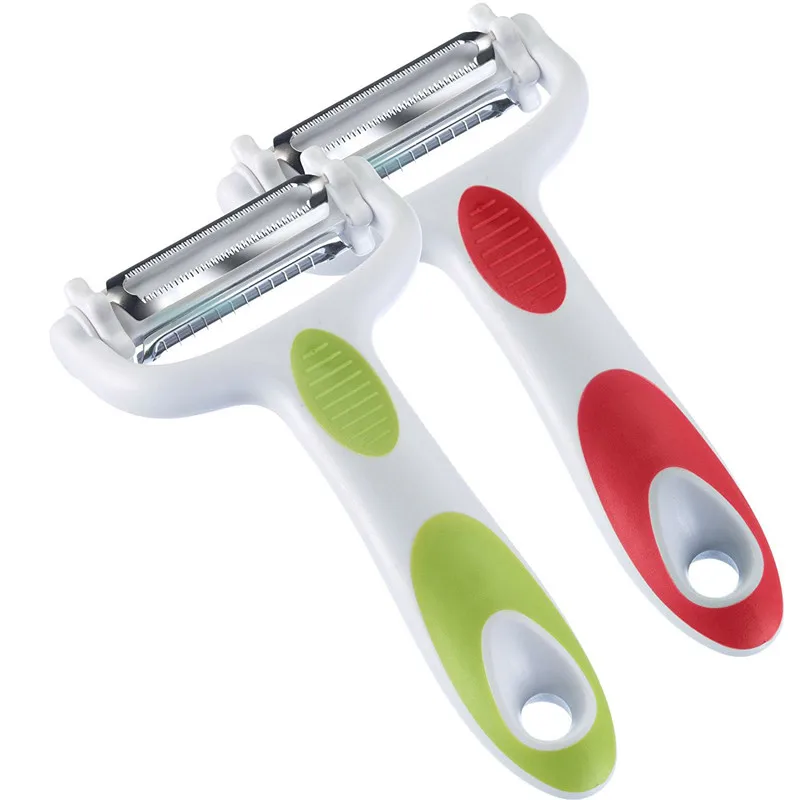 LMETJMA 3 in 1 Julienne Vegetable Peeler Stainless Steel Peeler for Orange Lemon Vegetable Slicer Grater Kitchen Tool PYKC1016-2