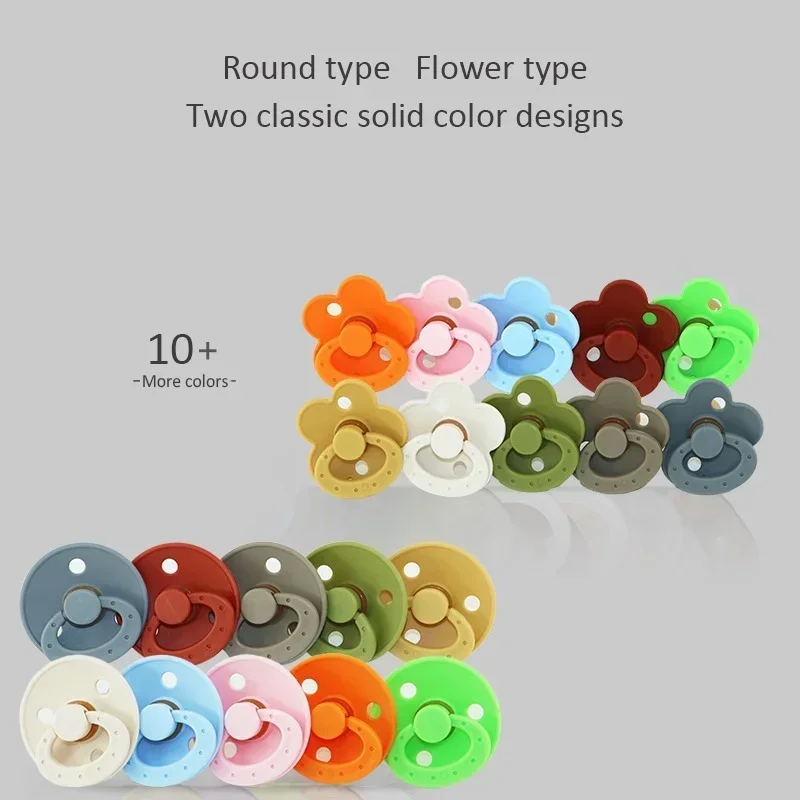 Baby Newborn Soft Food Silicone Nipple Infant Safe Circle Type Nipples Toddler Pacifier Kids Teether Toy for Boy&Girls Chupetes