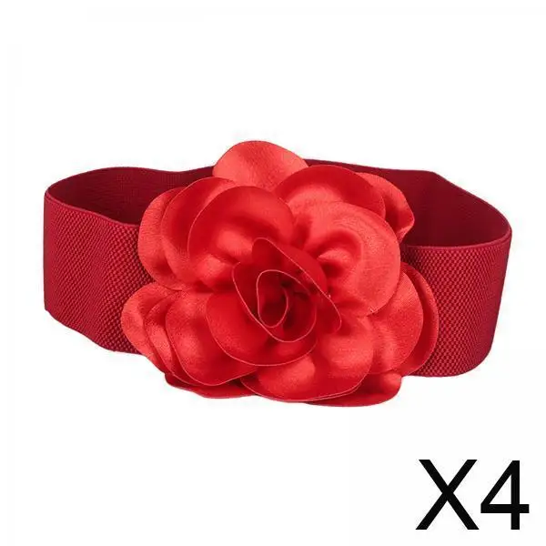 

4xширокий пояс для платья, эластичный пояс, эластичные ремни для пальто, блузка, свитер, красный