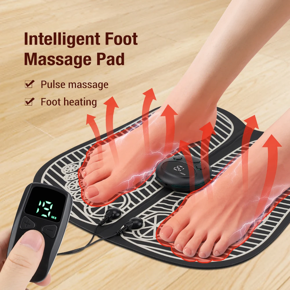 EMS Foot Massager para Alívio da Dor, Massagem Acupuntura Pés Elétricos, Estimulação Muscular Do Pulso, Circulação Sanguínea, Fisioterapia Terapia