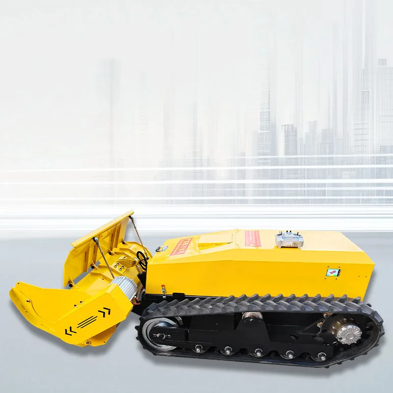 Fast Cutting Smooth Cutting Mini Track Automatic Lawn Mower All Terrain Cutting Land Reclamation Lawn Mower with Remote Control