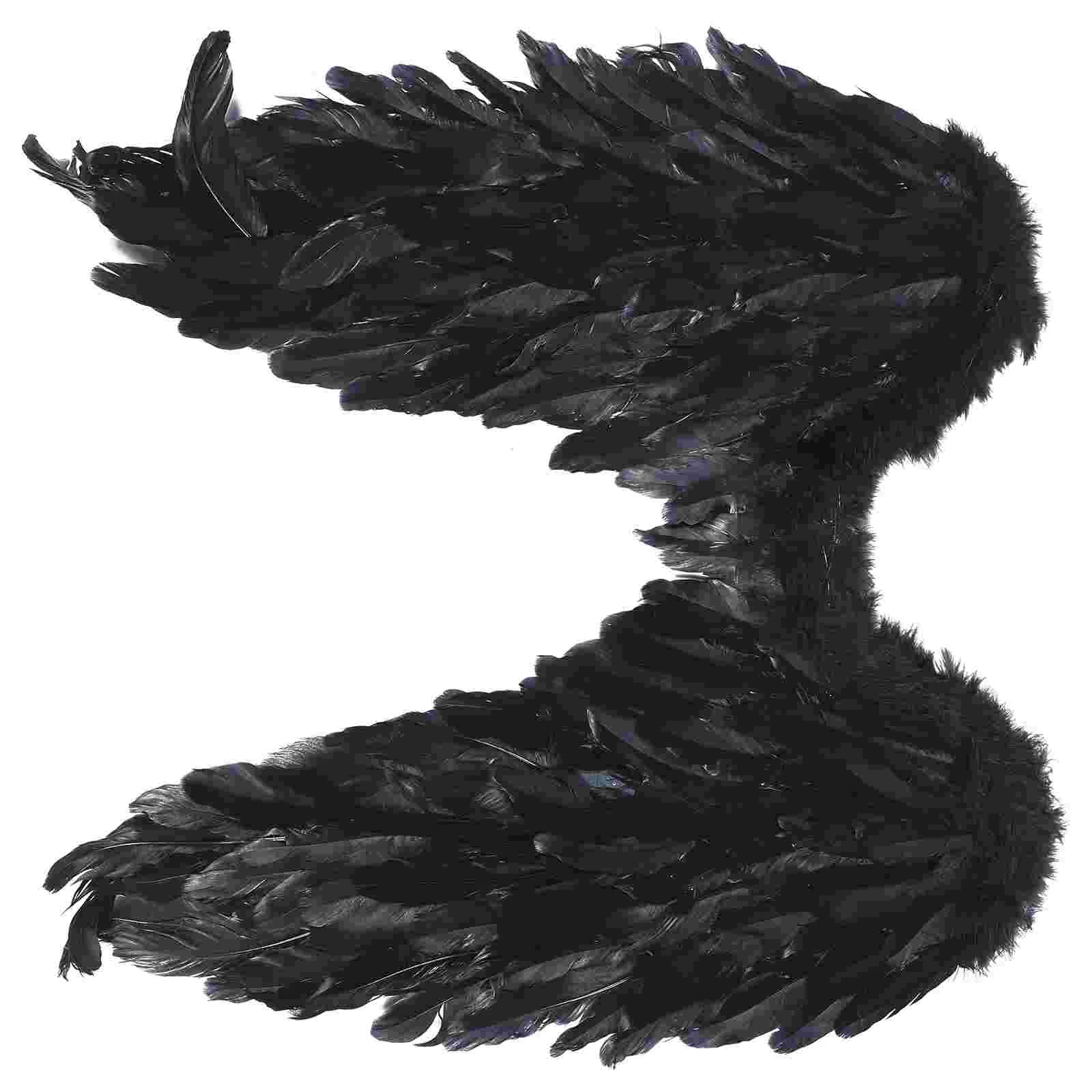 1Pc Adult Performance Costume Angel Outfit Christmas Party Wing Decor (Black)