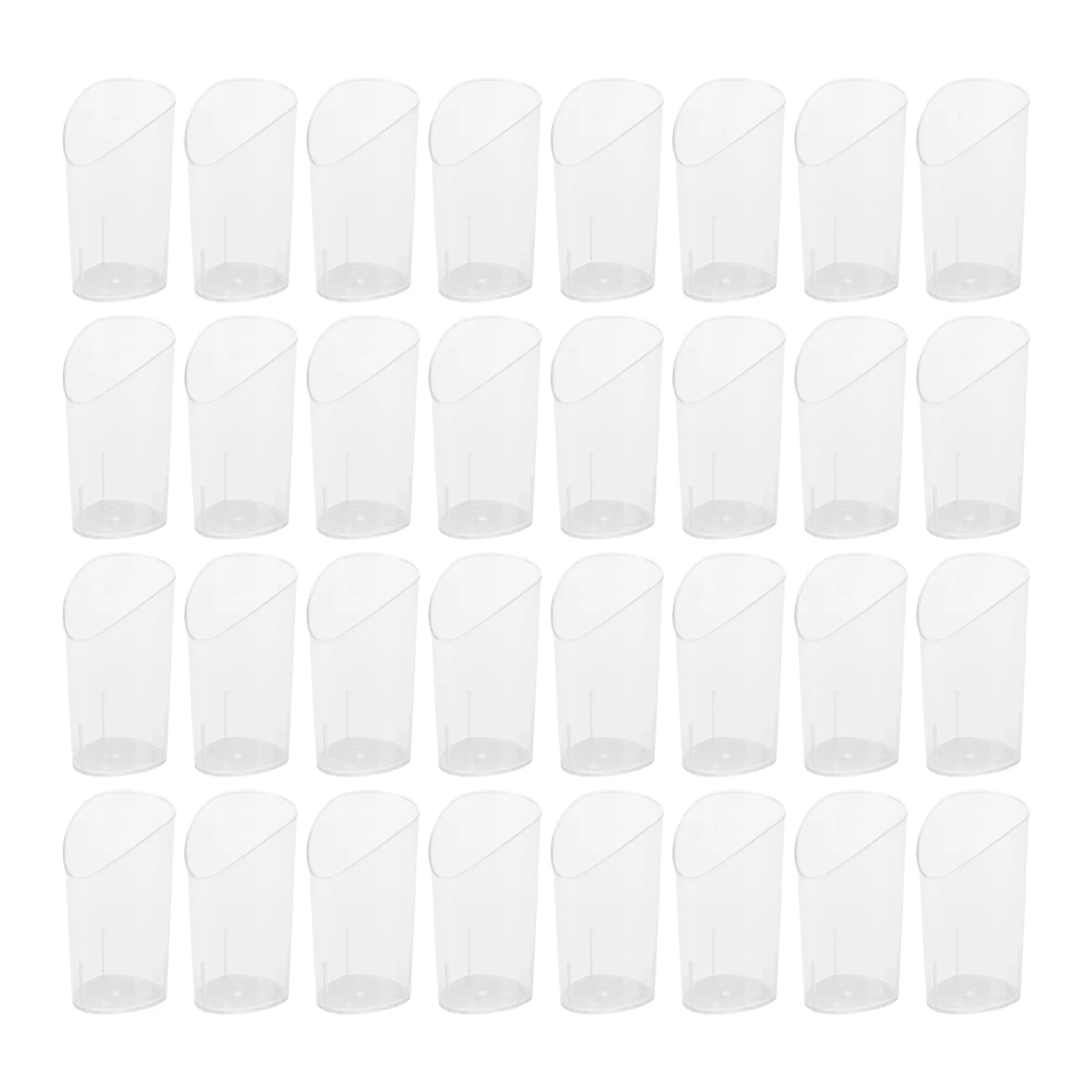 

50pcs Mini Dessert Cups Clear Hard Plastic Slanted Mousse Pudding Jelly Ice Gathering Household Portable Tiramisu