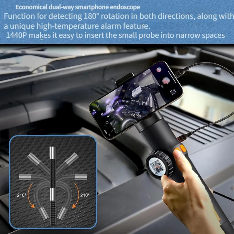 Two-Way Articulating Borescope, DXZtoz Wireless Endoscope Camera with 6mm Tiny Articulation Snake Camera, 1920P Video Inspecti