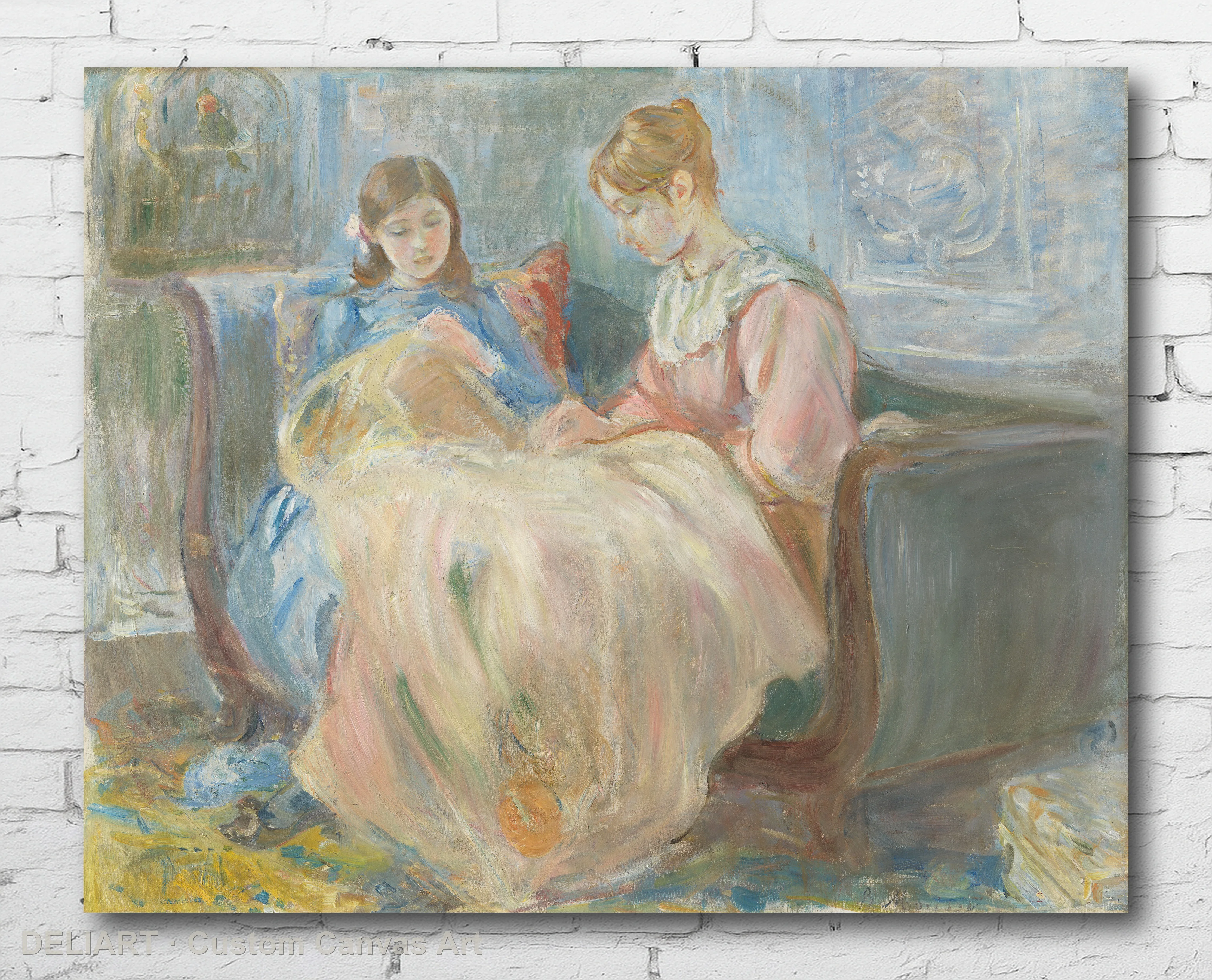 Impressionistische Gartenszene von Berthe Morisot, 1889 – Kunst-Leinwand-Wandkunst-Poster-Druck, Vintage-Heimdekoration, ungerahmt