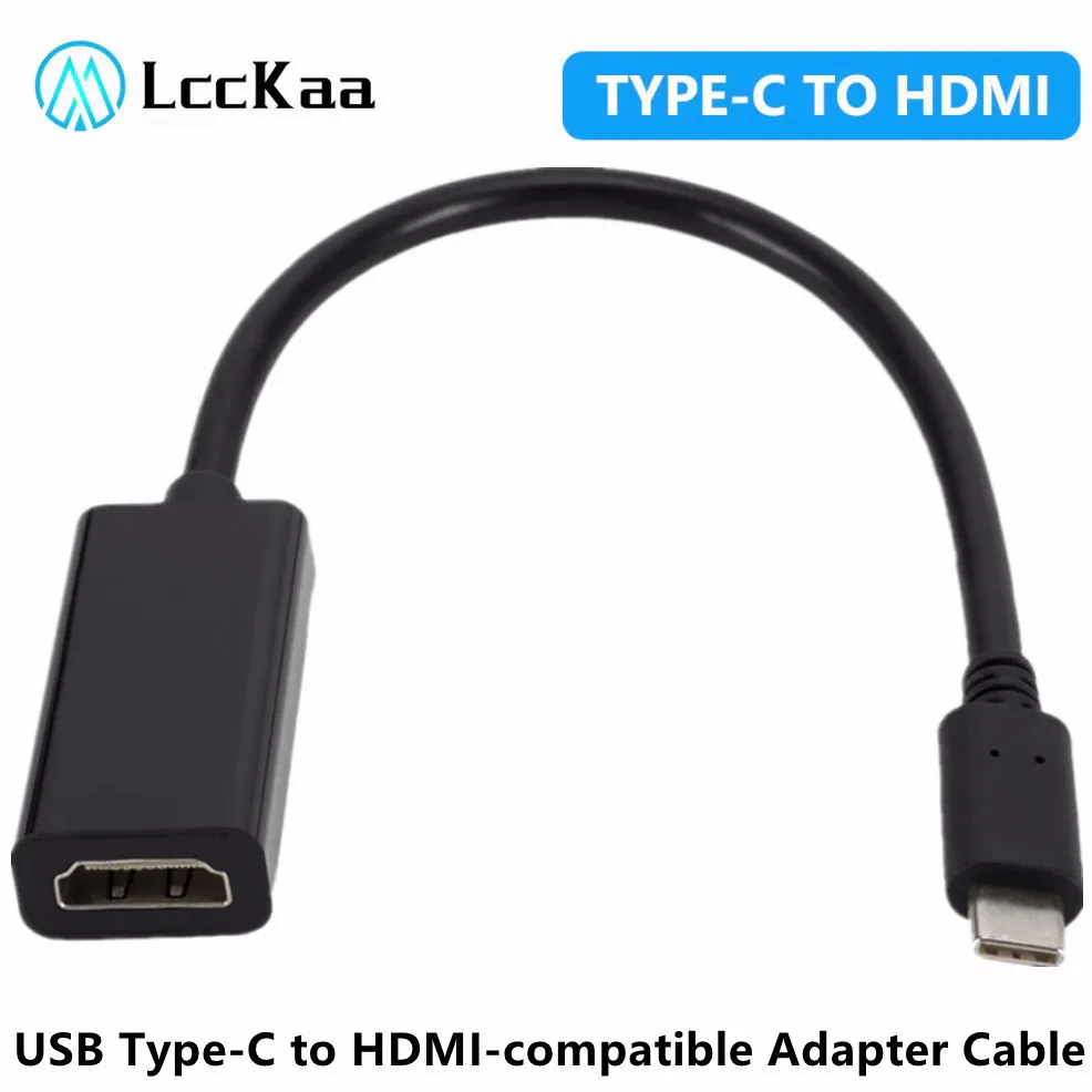 LccKaa USB Type C to HDMI-compatible Adapter Cable USB C  Male to HDMI Female Converter Adapter for PC MacBook Samsung Huawei