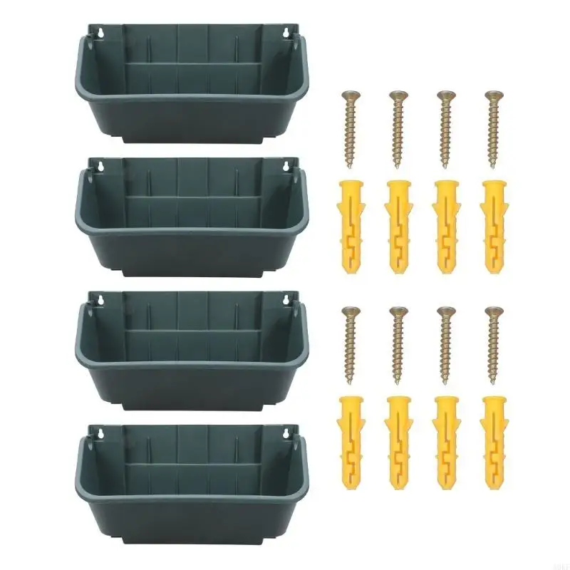 

4pcs Wall Mounted Wall Planter For Outdoor Use Durable Weather Resistant Pots With Easy Installation A0KF