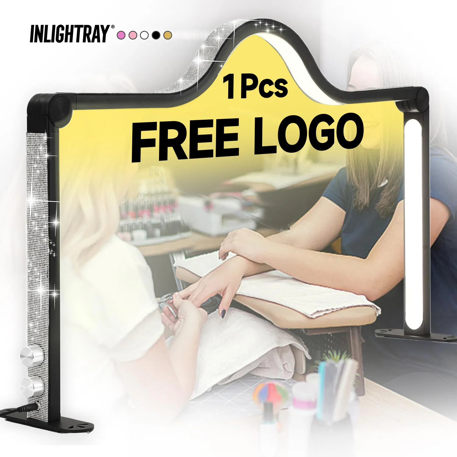 

Custom LOGO 2025 New 35inch Best-Selling Arc Half Moon Ring Light Ready to Ship Hot Salon Table Lamp for Manicure Nail Supplies