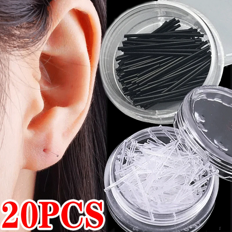 20PCS Hypoallergenic Simple Plastic Earrings Clear Ear Pins Needle Earhole Maintenance Earring Ear Bar DIY Ear Accessories