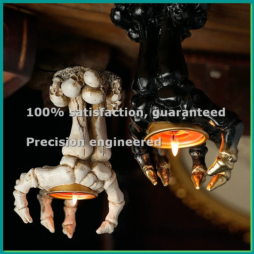 

Подсвечник на Хэллоуин в виде скелета-призрака, декоративный подсвечник из смолы для фестиваля призраков, белый - A50M