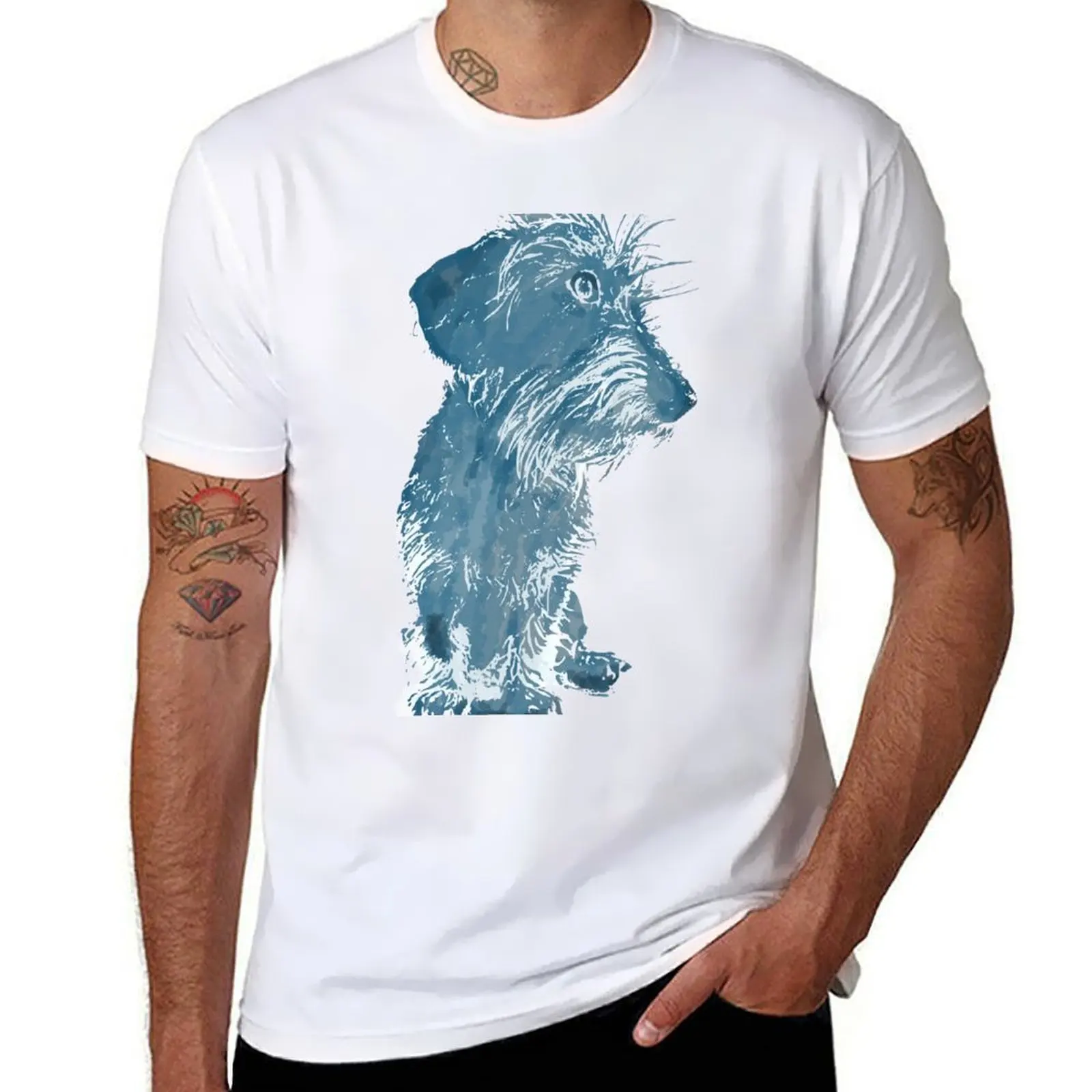 

Dachshund - Rauhaardackel painted with watercolors T-Shirt t shirts designer t shirts with prints T-Shirt