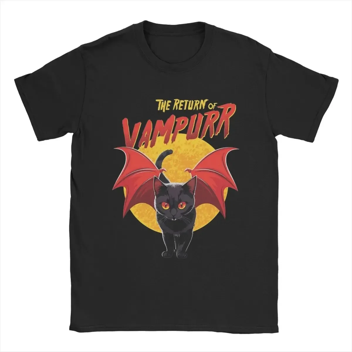 The Return Of Vampurr T-Shirt Men O Neck Pure Cotton T Shirts Vampire Cat Vs Cucumber Short Sleeve Tee Shirt Graphic Clothes