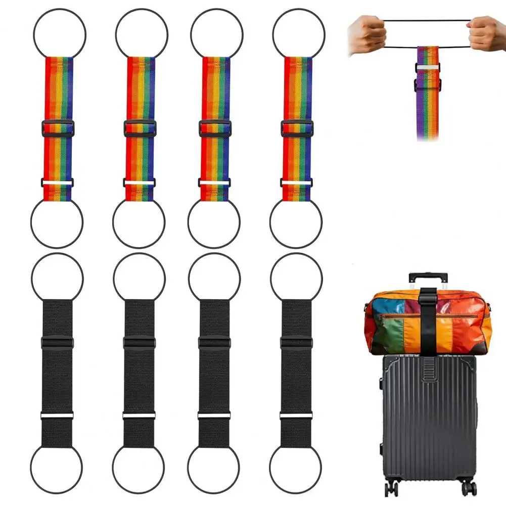 2Pcs Adjustable Heavy Duty Luggage Straps Non-Slip Buckle Suitcase Fastening Webbing Travel Bag Connector Accessory