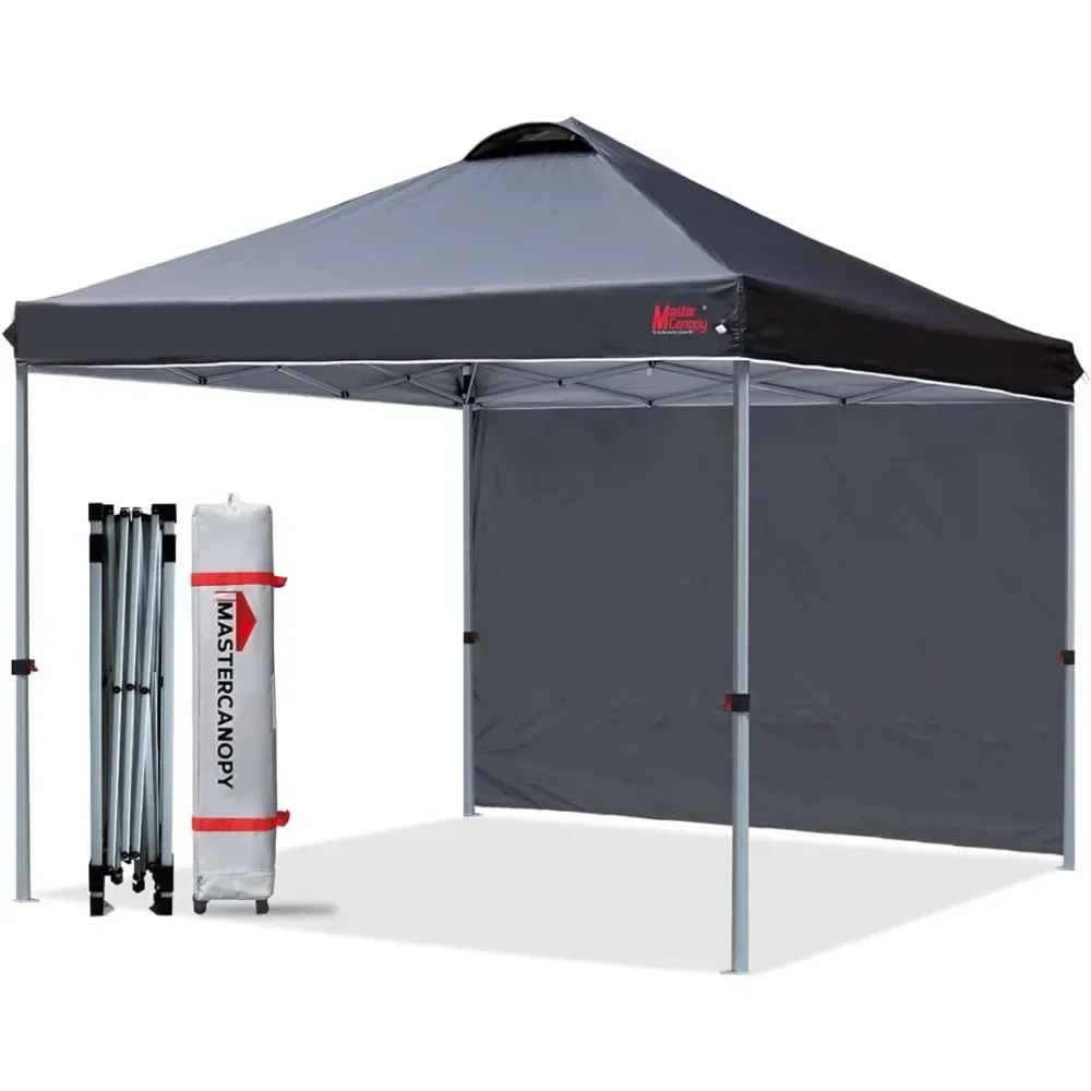 

Gazebo Durable Pop-up Canopy Tent With 1 Sidewall 10'x10', Black Canopys