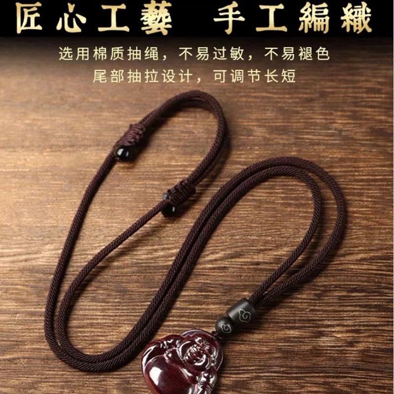 UMQ-Collier pendentif en cinabre naturel pour homme et femme, pierre brute Xiangxi, haute teneur, année de naissance, Maitreya Avalokitesvara