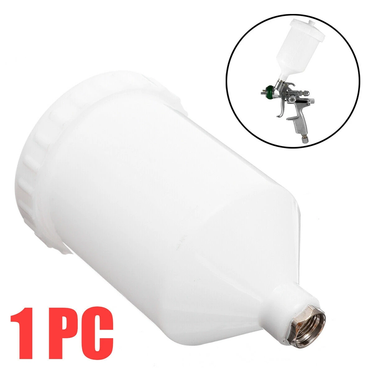 Car 600ML Plastic Air Gravity Feed Spray Paint-Gun Airbrush Cup Pot Fast Mover Threaded Connector for SATA JET