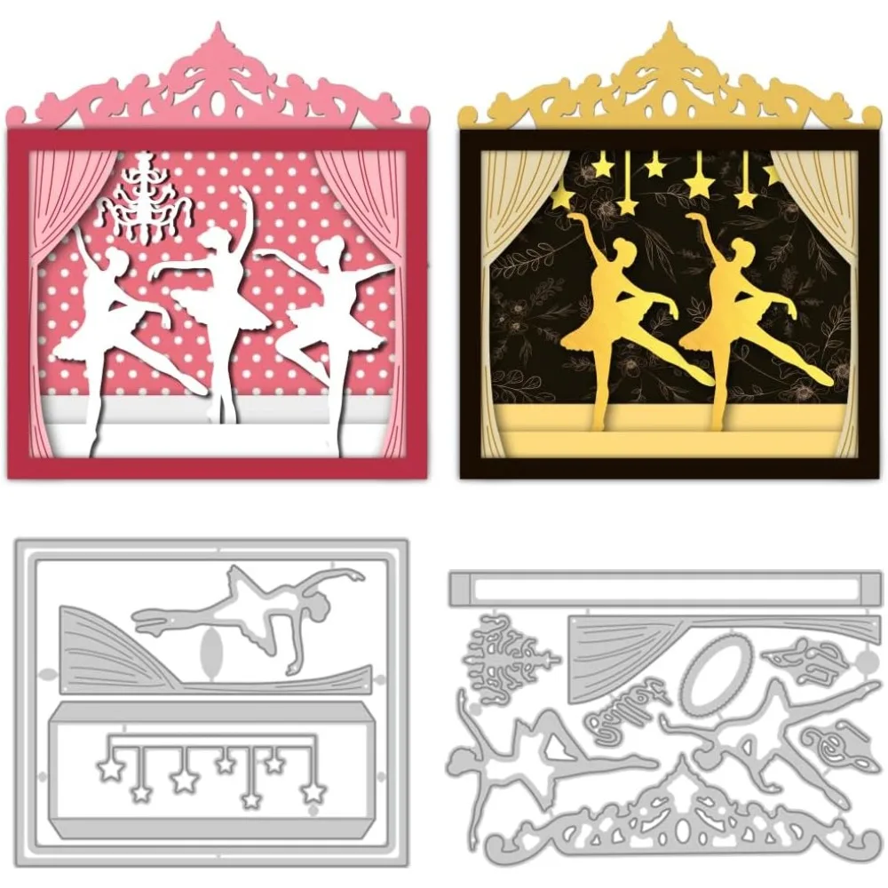 Ballett-Tänzerin Kohlenstoffstahl-Stanzformen Schablonen für DIY Scrapbooking Fotoalbum Dekorative Prägung Papierkarten Menschenmotiv