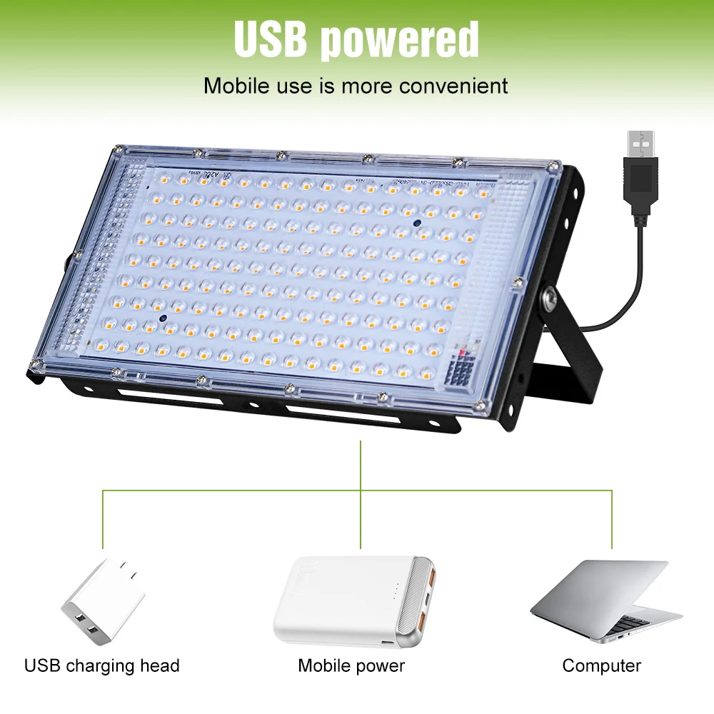 USB LED تنمو ضوء الطيف الكامل النبات الزراعة المائية زراعة مصباح 5 فولت داخلي بوعاء الزهور الدفيئة الخضار ملء الإضاءة
