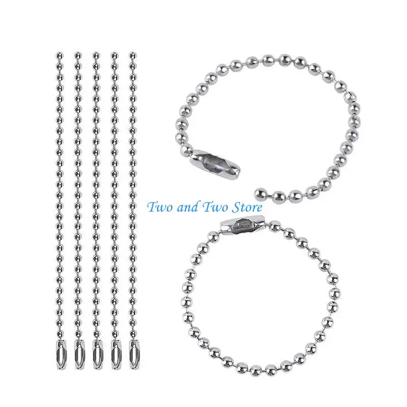 HX6F 150pcs 1.5mm Silver Color Metal Bead Ball Chain Necklace DIY Jewelry Findings