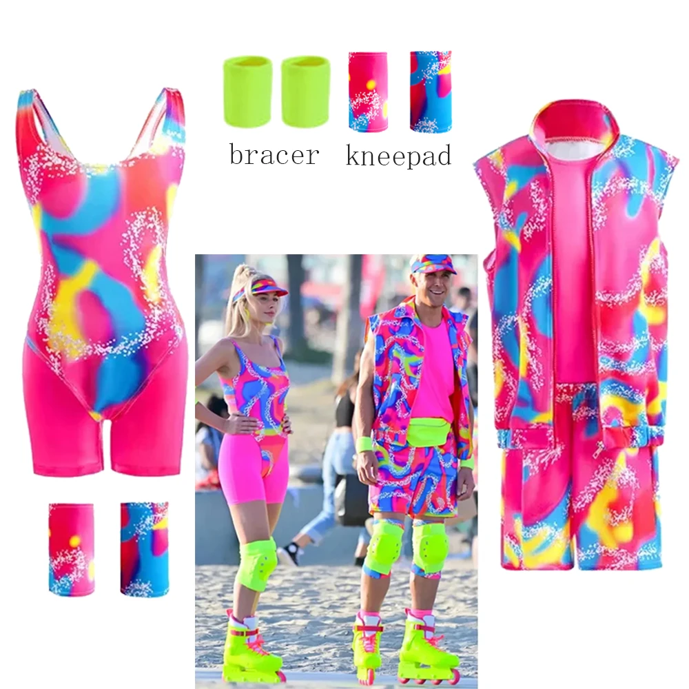 Kids Halloween Movie B-Barbi Cosplay Costume Disfraz Ken Barbe Ryan Gosling Skatewear Sports Wear Man Woman Couple Clothes Gift