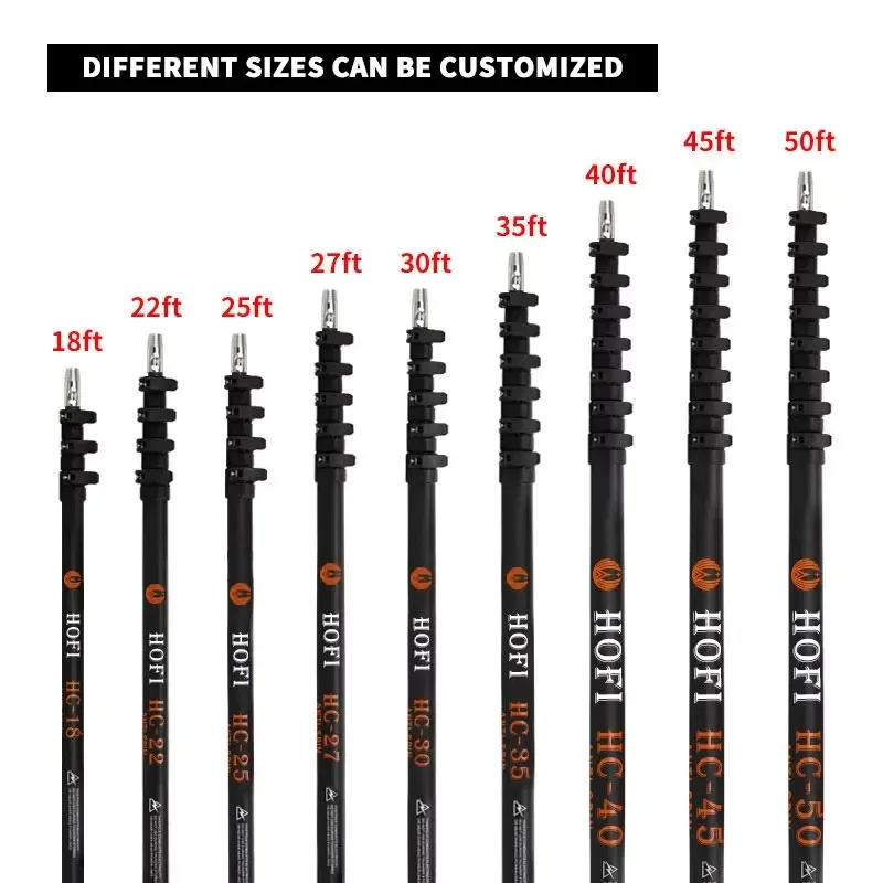 Adjustable Carbon Fiber Telescopic Cleaning Rod for High Windows Water Supply Extension Pole Professional Factory Direct Tool