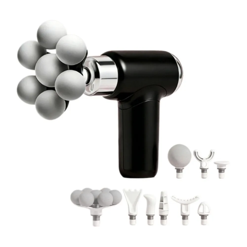 9 Replaceable Heads 7 Balls Muscle Massager Adjustable 6-speed Compact Size Mini Electric Fascia Massager Handheld Cordless