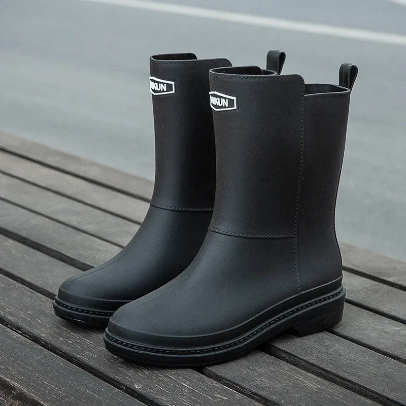 Rubberen Schoenen Voor Vrouwen Mode Mid Kuit Laarzen Comfort Waterdichte Regen Overhes Vrouw Werk Tuin Gom Boots Biedt