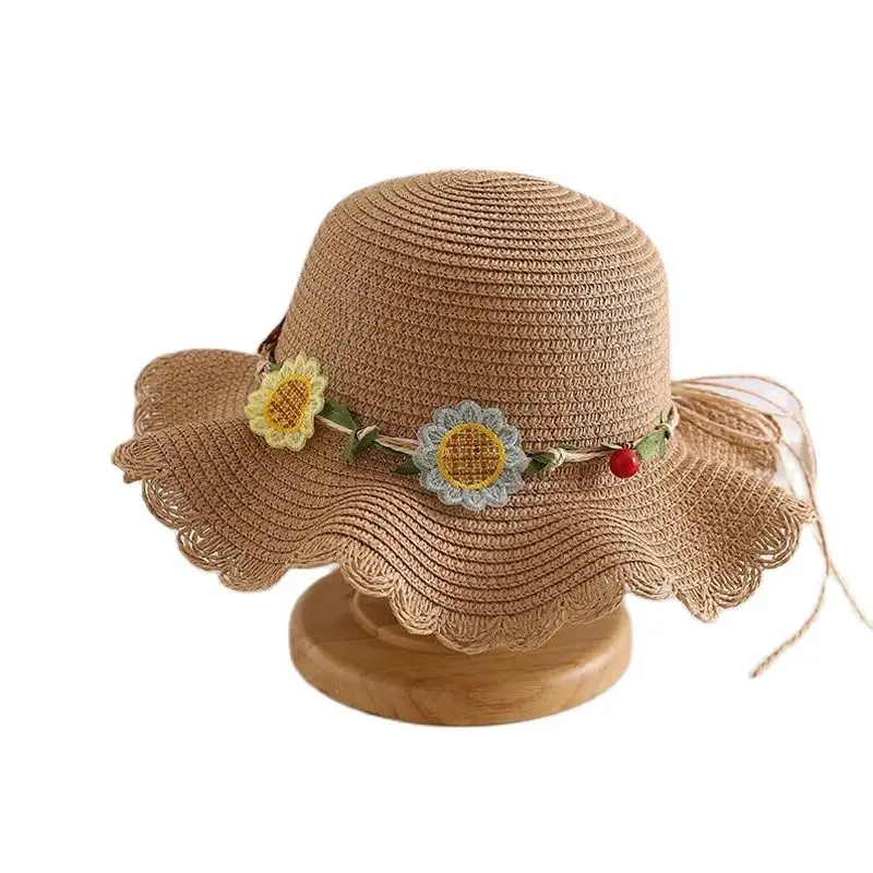 XEONGKVI 2020 New Europe America Flower Bees Parent-Child Sun Hats Bag Set Spring Summer Brand Straw Beach Cap For Girl Women